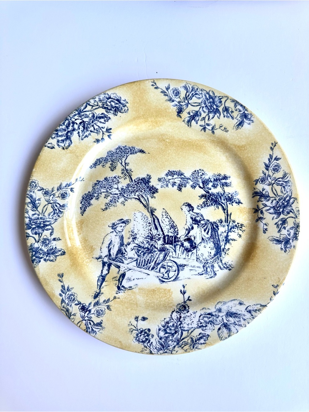 Vintage Blue and Yellow Maxcera Cop. Platter  - Home Dining
